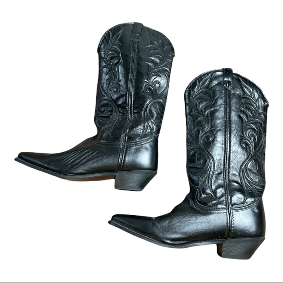 Men’s Vintage 80s ACME black cowboy boots size 10M - Picture 1 of 15